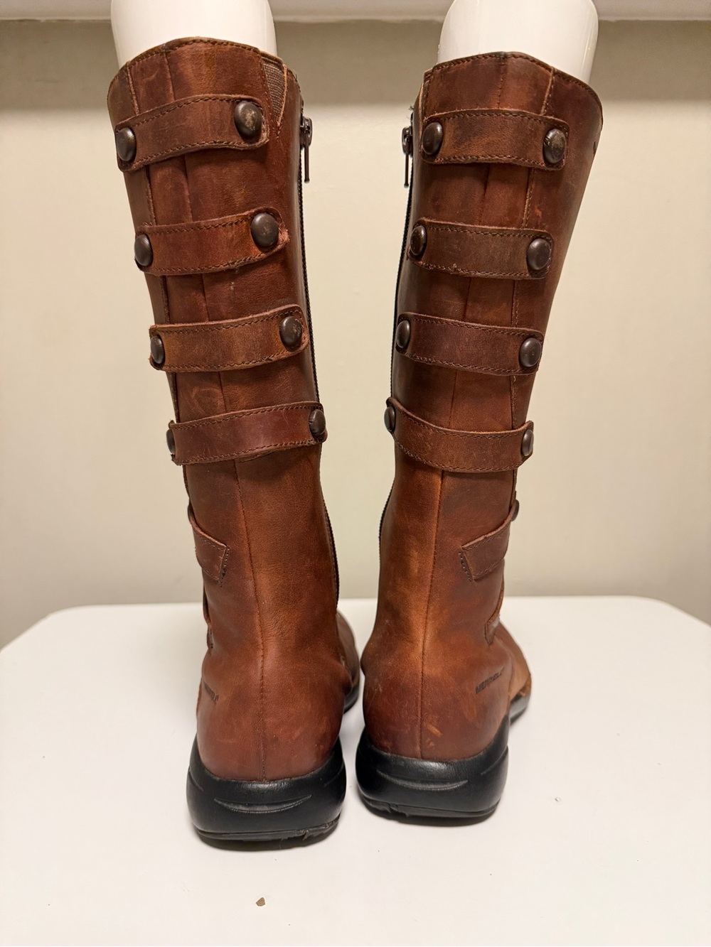 Merrell Tetra Launch Riding Boots Cherry Brown Leather Waterproof Women’s US 7 - Picture 4 of 8
